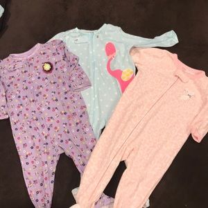 ❤️SALE 4 for $20❤️Set of 3 Carter's Footie pajamas
